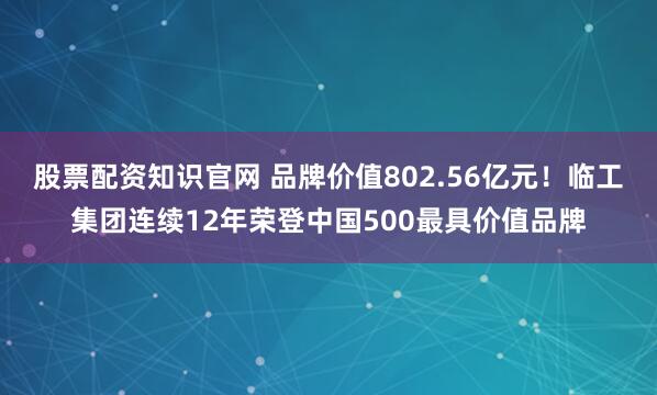 股票配资知识官网 品牌价值802.56亿元！临工集团连续12年荣登中国500最具价值品牌