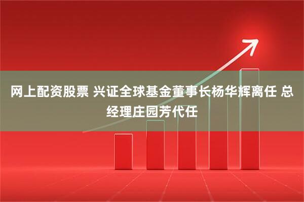 网上配资股票 兴证全球基金董事长杨华辉离任 总经理庄园芳代任